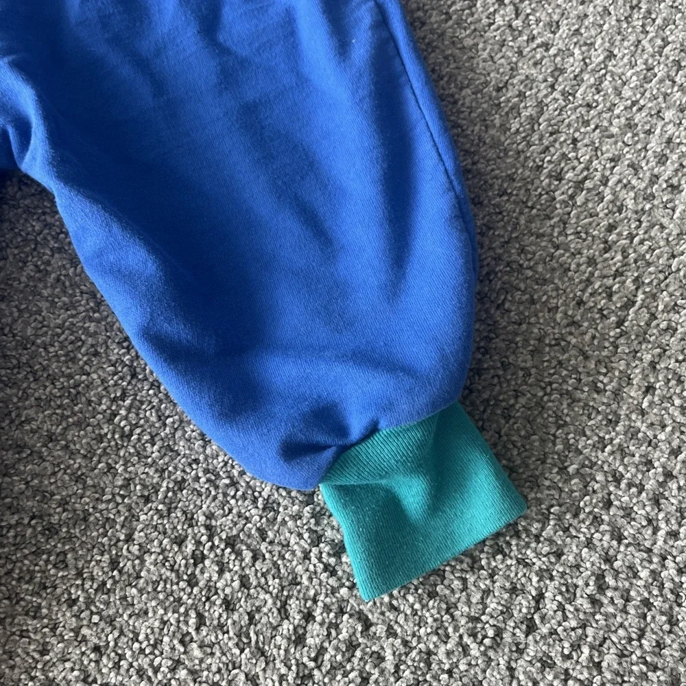 Vintage Y2K 1990's Color Block Overalls. Romper. 24 Months Toddler.